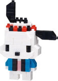 Toy figure made of interlocking bricks on a white background