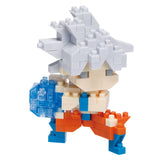 Toy figure made of interlocking bricks on a white background