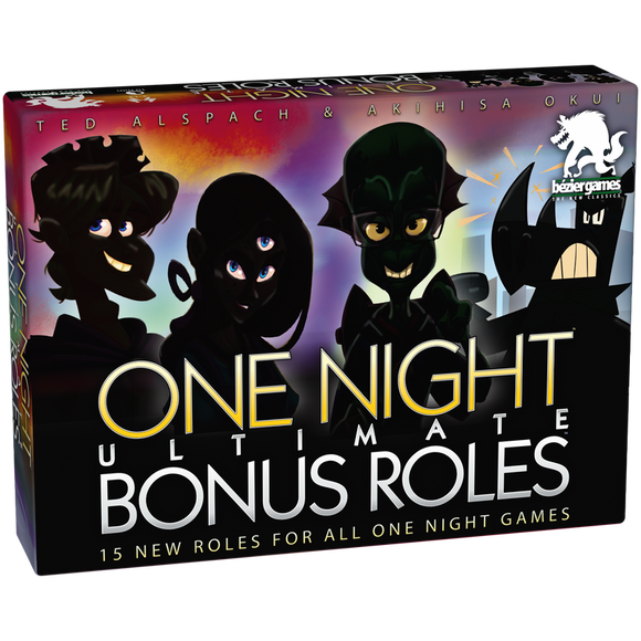 Box of 'One Night Ultimate Bonus Roles' game with character illustrations on a colorful background.