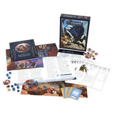 Cosmere tabletop game set with various components on a white background