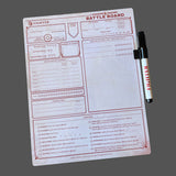 Gaming sheet titled 'Fighter' from Dungeons & Dragons with a pen on a gray background