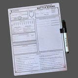 Dungeons & Dragons battle board with pen on a gray background