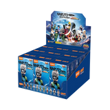 Collection of Naruto figurine boxes on a white background