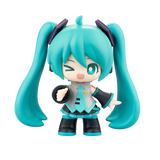 Toy figure with turquoise hair and outfit on a white background