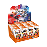 Display box of CMT Blokees Wheels toy cars with various vehicle models on a white background.