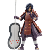 Action figure in samurai attire holding a weapon on a white background