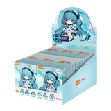 Display box of anime figurines with character on top