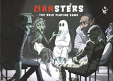Cover of 'Mansters' role-playing game with illustrated characters around a table.