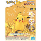 Pokémon Pikachu model kit packaging with BANDAI and Bandai Namco logos.