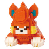 Toy figure made of interlocking bricks on a white background