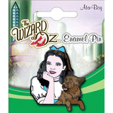 Enamel pin featuring a character from 'The Wizard of Oz' with a green and white background