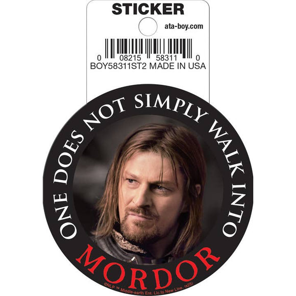 Sticker with a character from 'The Lord of the Rings' with text on a white background