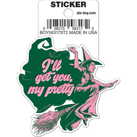 Wizard of Oz: Wicked Witch I'll Get You My Pretty Die Cut Vinyl Sticker - 3