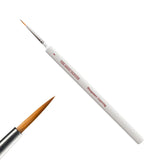 Two paintbrushes with white handles on a white background
