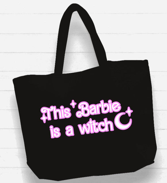 Witchwood Bags: Beach Bag / XL Tote Bag - This Barbie is a witch