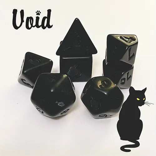 Black Oak Dice: Kitty-Clacks Void Polyhedral Set (7)