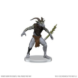 Fantasy figurine with goat-like features on a white background