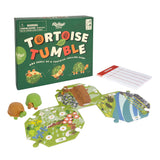 Tortoise Tumble board game set with packaging on a white background