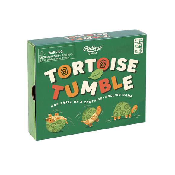 Board game box for 'Tortoise Tumble' by Ridley's Games on a white background