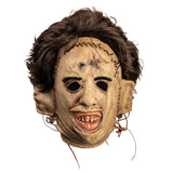 Scary mask with brown hair on a white background