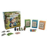 Winnie the Pooh detective game set with box, figures, and cards on a white background