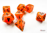 Chessex Dice: Vortex Mini-hedral Orange/black (7)