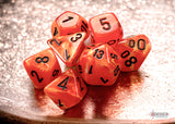 Chessex Dice: Vortex Mini-hedral Orange/black (7)