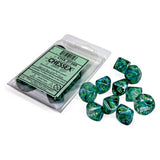 Chessex Dice: Borealis - D10 Luminary Kelp/Light Green (10)