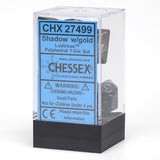Chessex Dice: Lustrous - Polyhedral Set - Shadow/Gold (7)
