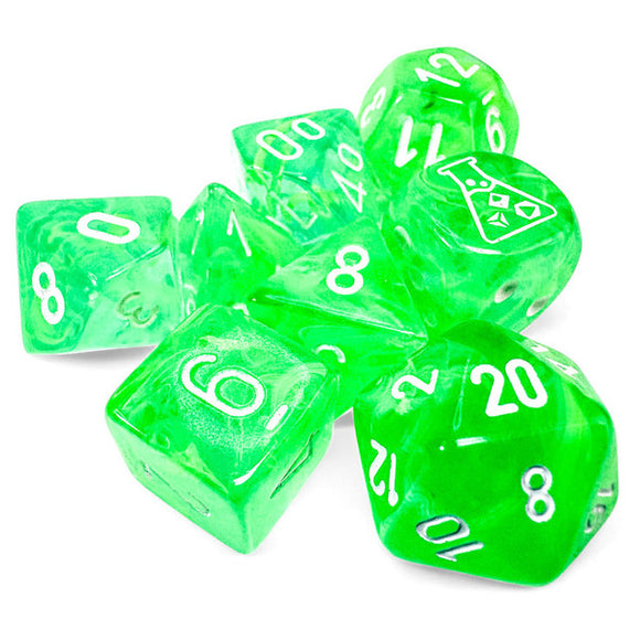 Chessex Dice: Nebula Polyhedral Gelatinous/white (7)