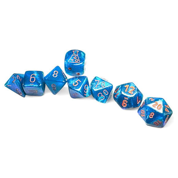 Chessex Dice: Borealis Polyhedral Midnight/copper (7)