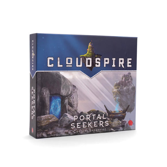 Box of 'Cloudspire Portal Seekers' game expansion on a white background
