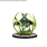 Unassembled and unpainted superhero mini-figure on a white background with Marvel branding.