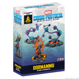 Marvel Crisis Protocol miniatures game packaging featuring Dormammu and other characters.