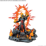 Marvel figurine with fiery design on a white background