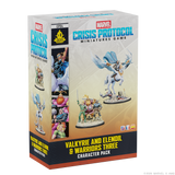 Marvel Crisis Protocol miniatures game packaging with character figures on a white background