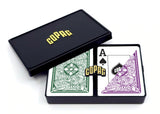 Copag playing cards with a black box on a white background