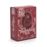 Red box labeled '20 Strong' with 'Tanglewoods RED' on a white background