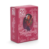 Card game box titled '20 Strong Tanglewoods Rose' with a character illustration on a white background