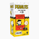 Peanuts-themed board game box with cartoon characters on a white background