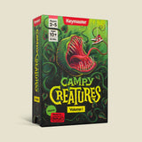 Box of 'Campy Creatures' game by Keymaster on a beige background