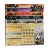 Collection of board game cards with character illustration and text