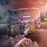Board game box titled 'Cerebria: The Inside World' with fantasy characters on a colorful background.