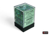 Chessex Dice: Borealis - 12mm D6 Luminary Kelp/Light Green (36)