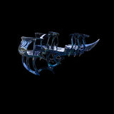 Decorative glass piece with a black background
