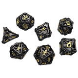 Crossbones Black 7-Piece Metal Dice Set