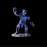 Blue metallic figure on a black background