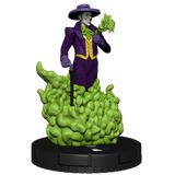 Statue of a character in a purple suit with a green hat and cape, standing on a green, brain-like surface.