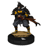 Statue of a character in samurai armor with a bow, on a white background