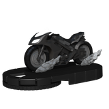Black motorcycle model on a white background